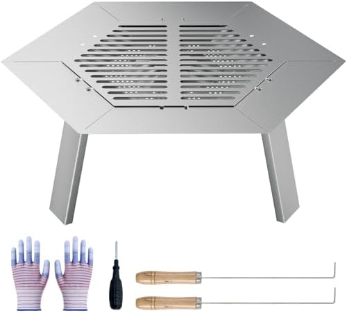 Fuairmee 19.5” Heat Deflector for Solo Stove, Stainless Steel Heat Diffuser with Fireplace Hook Handle, 3 Leg for Most Outdoor/Indoor Backyard Camping Solo Stove Accessories