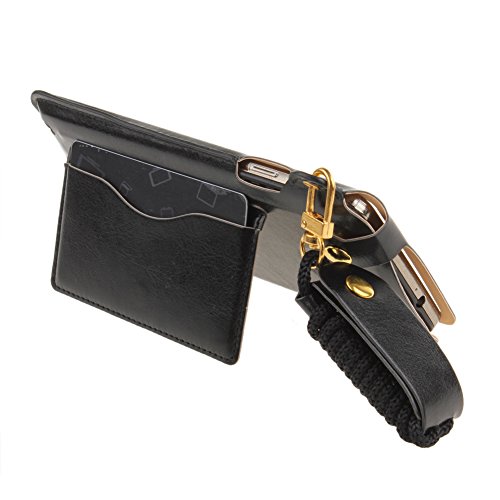 Ikasefu (Tm) Luxury Slim Pu Leather Simple Stand Skin Carrying Protective Case With Credit Card Holder Compatible With Samsung Galaxy Note 4(Black) #TOP2