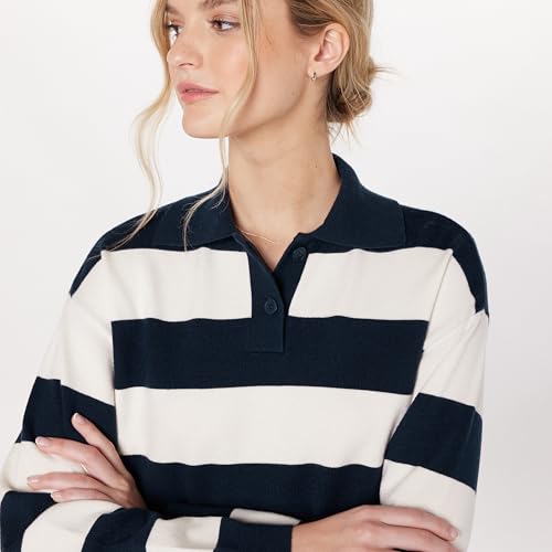 The Drop Women's Joan Splitneck Polo Long Sleeve Sweater3