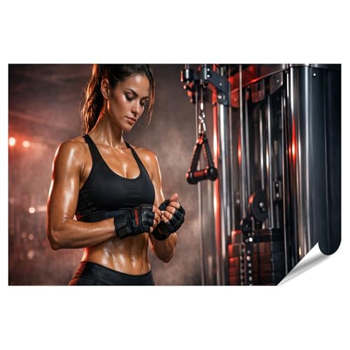Poster femme sportive au gymnase islandburner de motivation standard