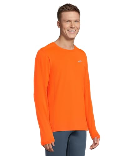 Brooks, Men's, Atmosphere Long Sleeve 3.0, Shocking Orange, Medium