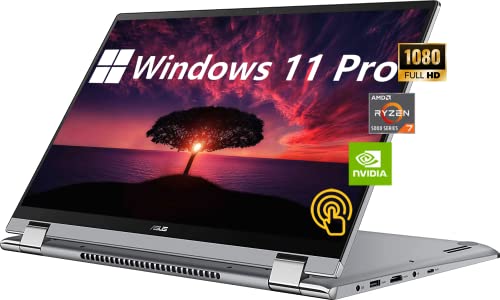 Asus Zenbook 2 In 1 Convertible Business Laptop, 15.6” Fhd Touchscreen, Amd Ryzen 7 5700U, Windows 11 Pro, 8Gb Ram 512Gb Ssd, Geforce Mx450, Backlit & Full-Size Keyboard, Long Battery Life, Durlyfish #TOP19