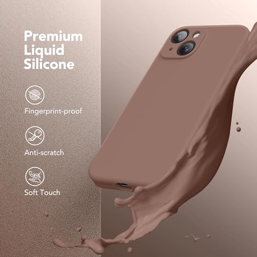 Image of Magnetic for iPhone 14 Case, Compatible with MagSafe, [Full Camera Protection][Screen Protector] Silicone Shockproof Protective Phone Case for iPhone 14 6.1 inch, Brown