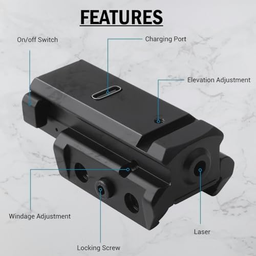 Gotical Blue Beam Laser Sight | USB Rechargeable | Fits 11mm/20mm Rails, Compact USB Rechargeable Blue Laser Dot Sight Easy Clamps on 11mm 20mm Standard Rail with Pressure Switch USB Charging Cable by Gotical - Image 2