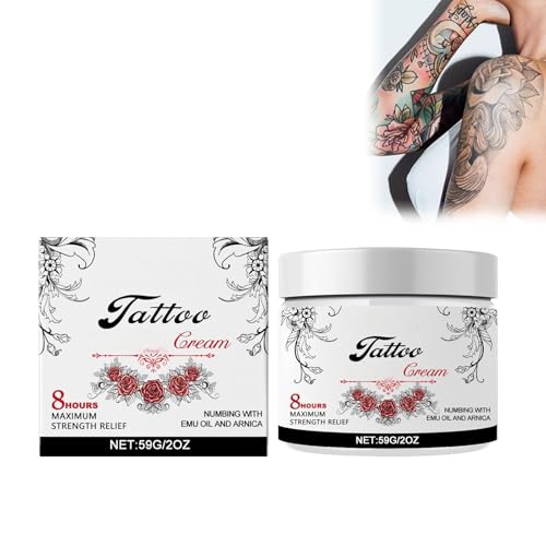 Tattoo Care Cream Crema para el cuidado del tatuaje, bálsamo natural para después del cuidado con el color reforzado, ingredientes suaves para refrescar e hidratar, mantiene el brillo de los colores