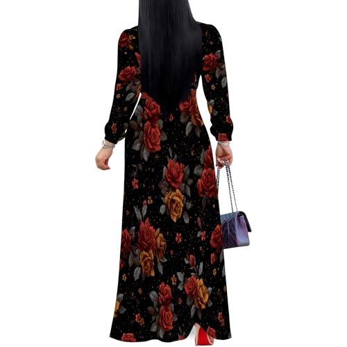 Image of PinkPatty Women's Long Sleeve Maxi Dress Plus Size Casual V Neck Wrap Dress with Pockets&Belt