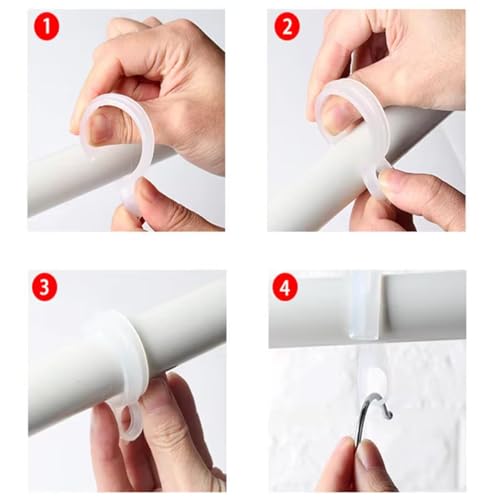 ZAAWUUT 20 Stück winddichte Kleiderbügel-Haken, rutschfeste Kleiderbügel-Schnallen-Clip, Wäsche-Aufhängehaken, runde Stange, Schrank-Trennwände für Trockengestell (transparent, mittel)