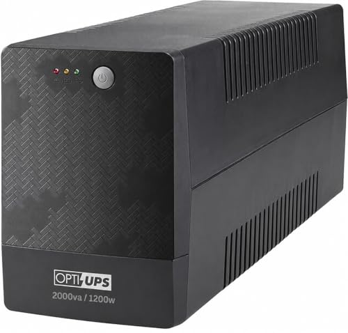 OPTI UPS 2000VA/1200W Battery Backup UPS with AVR, 6 Outlets for PC