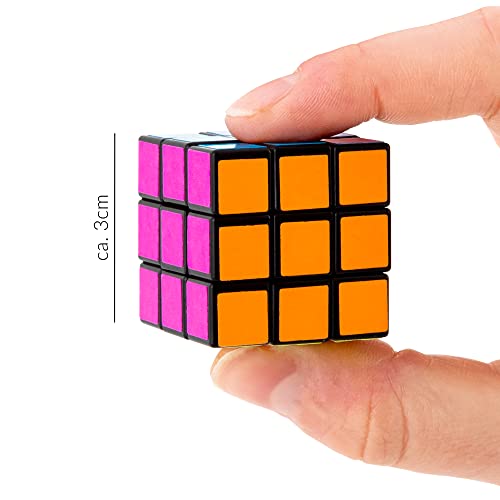 TRENDHAUS 406750 – zestaw mini kostki Rubika, 9 sztuk, magiczne kostki, każda 3 x 3 x 3 cm, speedcube jako upominek na urodziny dla dzieci