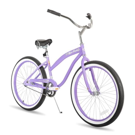 JOYSTAR 24 Inch Kids Cruiser Bike for Girls Ages 8-12 Years Old Single Speed Beach Cruiser Bikes with Coaster Brake Kids' Bicycle Purple