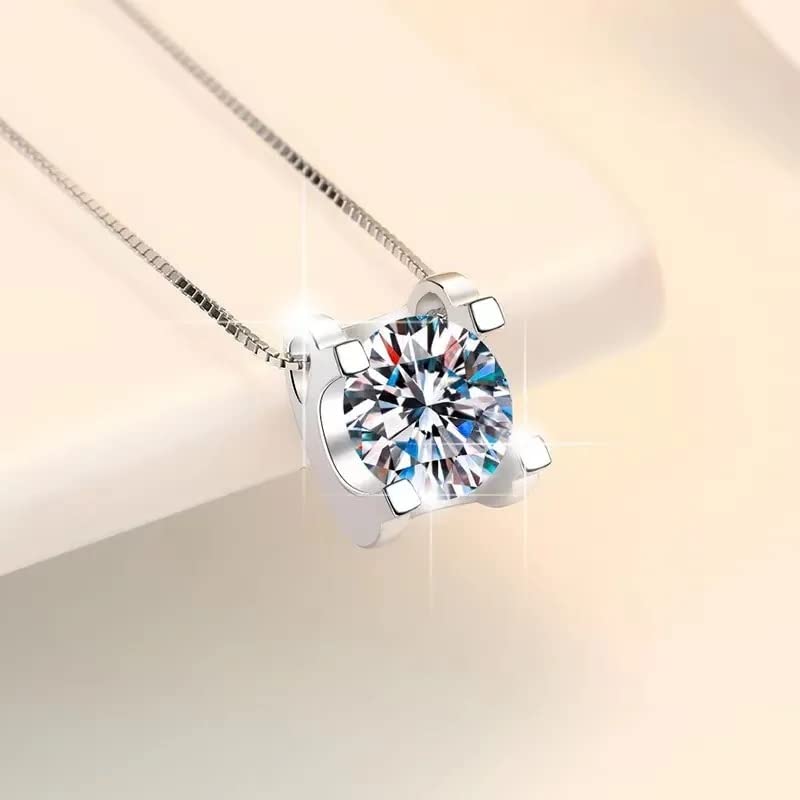 Collier en diamant de moissanite et pendentif argent s925