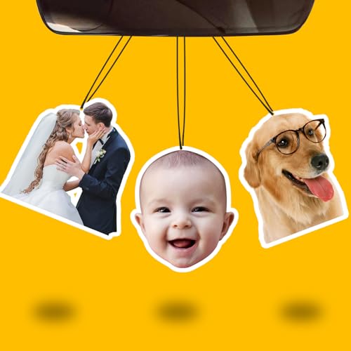 CDBUY Custom Air Fresheners with Picture - Personalized Double Sided Photo Air Freshener, Customized Air Freshener for Car Wardrobe Bathroom Hanging Ornaments (A5-Irregular Shape)