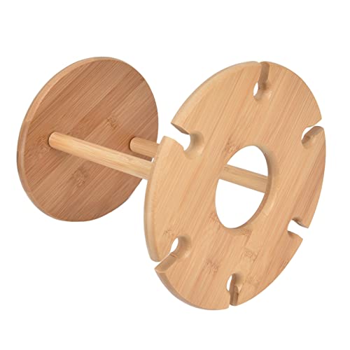 Mumusuki Arbeitsplatten-Weinglasregal, Bambus-Weinglasständer, Moderner Minimalistischer Weinflaschenhalter für die Wohnzimmerküche