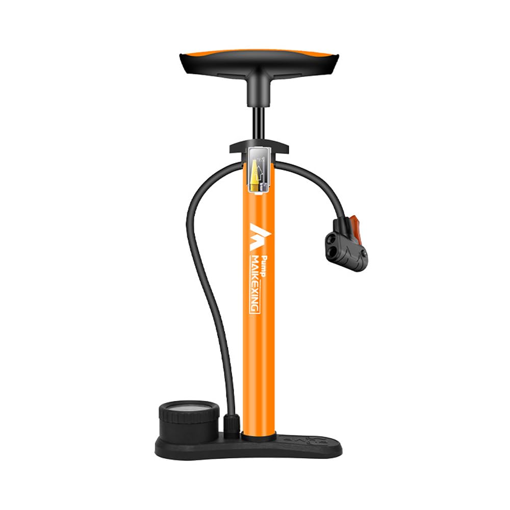 Pompa per Bicicletta con manometro Gonfiatore Portatile Multifunzionale per Biciclette e Auto 160 PSI con manometro ad Alta Pressione e ugello Tre in Uno Pompa dell'Aria