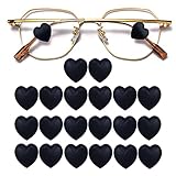 KECHIO Eyeglasses Ear Grip Heart-Shaped Silicone Retainers Soft Ear Hooks Anti-Slip Holder Eyeglasses Stopper(Black)