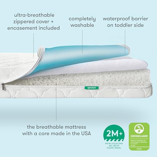 Newton Baby Crib Mattress and Toddler Bed - Waterproof - Ultra-Breathable Proven to Reduce Suffocation Risk, 100% Washable, Better Than Organic, 2-Stage Removable Cover, Deluxe 5.5" Thick - White