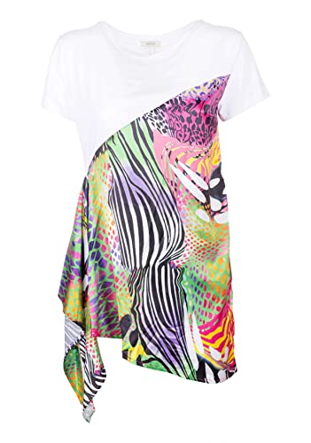 T-shirt large blanc avec panneau fantaisie animal FR23ST3020J400R8-Q20 taille M-L