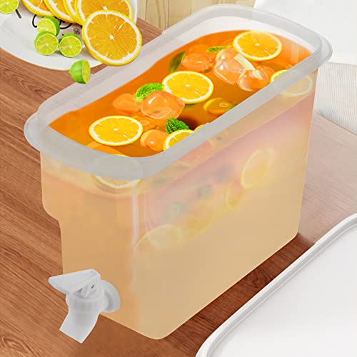 Jucoan 2 Pack 0.9 Gallon Fridge Beverage Drink Dispenser with Leak-proof Spigot, Plastic Cold Drink Juice Beverage Dispenser Jug for Party Drink, Juice, Iced Tea, Lemonade, Cold Brew