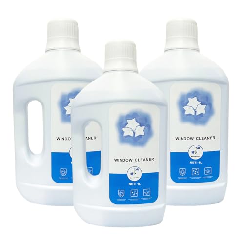 Liquide de Nettoyage de Vitres, 1L Lot de 3, Compatible avec ECOVACS Winbot W1 PRO/W2 PRO OMNI, Nettoyant pour Vitres 3000mL