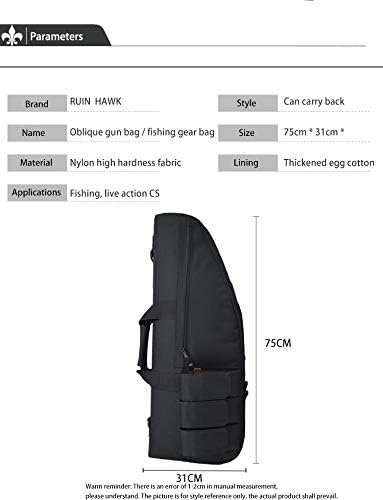 Miniatura 6 de Funda táctica para rifle suave para airsoft, paintball, 28.0in, 4 bolsas Molle