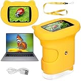 Portable Microscope for Kids - 1000X Handheld Digital Kids Microscope, 2.4'' Screen Mini Pocket Microscopes Edu Toys Birthday Gifts for Kids Age 3 4 5 6 7 8 9 10 11 12 Year Old Boys Girls Students