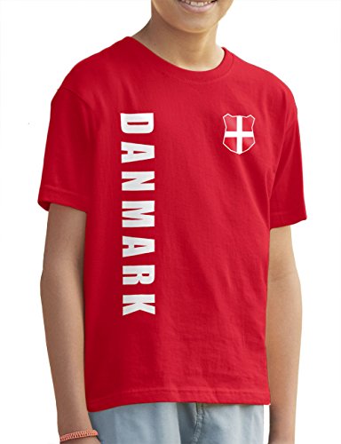 Dänemark Danmark Kinder T-Shirt Name Nummer EM-2021 Trikot Rot 140