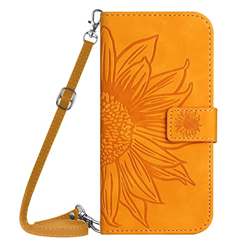 Étui iPhone 13 Pro Max antichoc coque magnétique cuir avec fente carte et sangle bandoulière