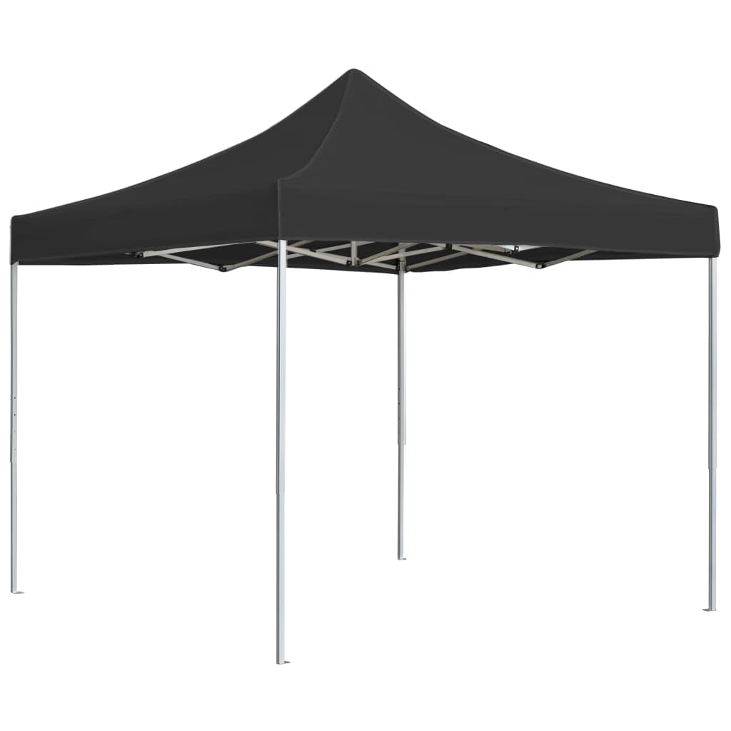 Tente de fête professionnelle pliable en aluminium - 3 x 3 m - Anthracite - Avec toit Oxford - Revêtement en PVC - Protection solaire - Résistant aux intempéries - Pour extérieur et terrasse