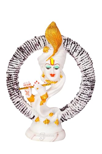 Image of Polyresin Cute Lord Krishna Idol Home Decorative Showpiece Statue Beautiful Krishna Idol for Housewarming (22 CM)