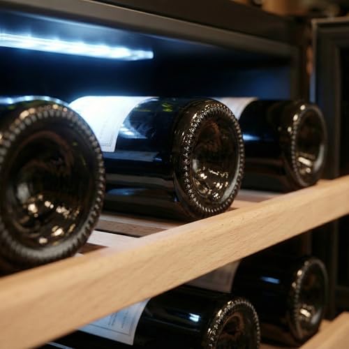 Image of Empava 24 inch Dual Zone Wine Cooler Refrigerator Under Counter with Reversible Glass Door, Freestanding Fridge with LED Light, Touch Control, 46 Bottles Capacity