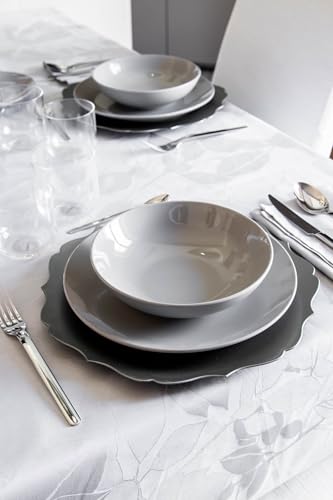 Fade Servizio 18 Piatti Carioca In Fine Porcellana Grigio