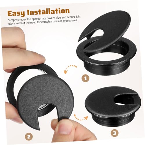POPETPOP 6Pcs Tapas para Agujeros de Escritorio para Gestión de Cables, Fácil Instalación, Fijación Estable, Diseño Estético miniatura 5