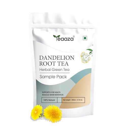Image of Teaaza Dandelion Root Tea | Organic Dandelion Tea for Liver Detox, Weight Management| Improves Kidney Function & Digestive Health | 20 Grams Loose Tea Leaves-10 Cups | Caffeine Free-Sample Pack