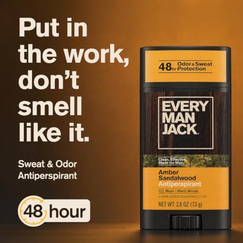 Image of Every Man Jack Antiperspirant Deodorant for Men, Amber Sandalwood, 2pk