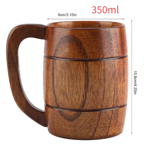 Jarra de madera estilo vintage de gran capacidad con acabado hecho a mano 3