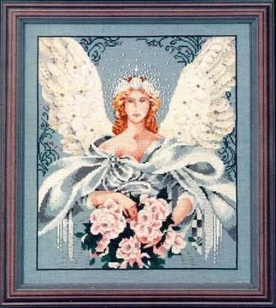 Complete Cross Stitch Materials with Linen "Millennium Angel MD27" by Mirabilia