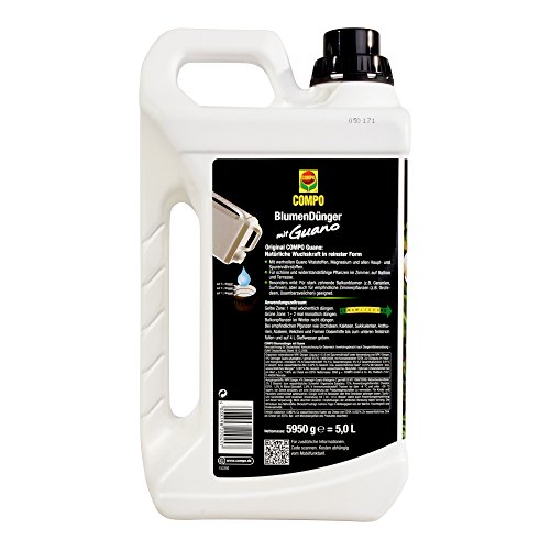 COMPO Blumendünger mit Guano für alle Zimmer-, Balkon- und Terrassenpflanzen, Spezial-Flüssigdünger, 5 Liter - Image 3
