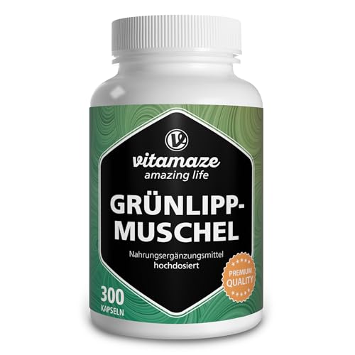 Vitamaze Grünlippmuschel Kapseln hochdosiert 1500 mg Grünlippmuschel Pulver aus Neuseeland pro...