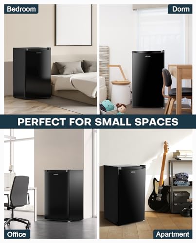 Upstreman BR321 3.2 Cu.Ft Mini Fridge With Freezer, Single Door Mini Fridge, Dorm Fridge, Adjustable Thermostat, Mini Refrigerator thumb #6