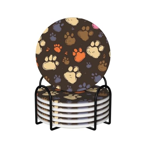 Dessous de verre motif pattes de chien en céramique pour un apéritif convivial - 2