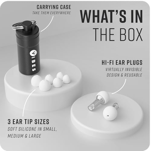 Image of VIBES High Fidelity Concert Ear Plugs - Reusable Noise Reducing Ear Plugs for Concerts, Musicians, Raves, and Live Events - Comfortable Hearing Protection for Loud Environments