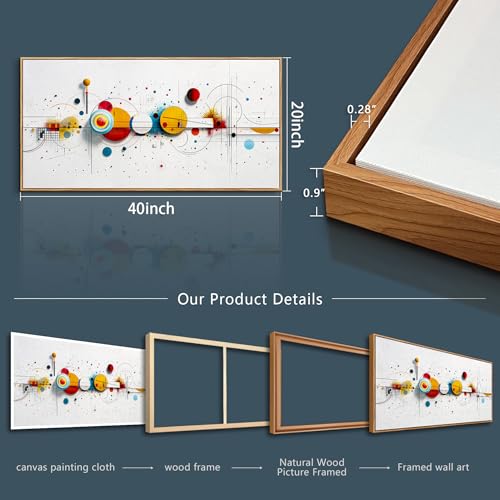 KELIYUAN Large Wall Decor For Living Room Canvas Wall Art For Bedroom Office Wall Pictures Abstract Geometric Drawing Artwork For Modern Stretched and Framed Beach Posters Home Decoration 20"X40"