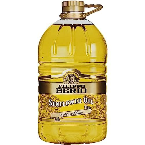Filippo Berio Sunflower Oil, Cooking Oil, Large Sunflower Oil, Bulk Bottle, 5l
