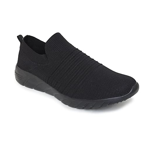 Image of SKITTER Men's Lightweight Slip-On-Shoes Polyester Material Black Color Footwear (GN-110)
