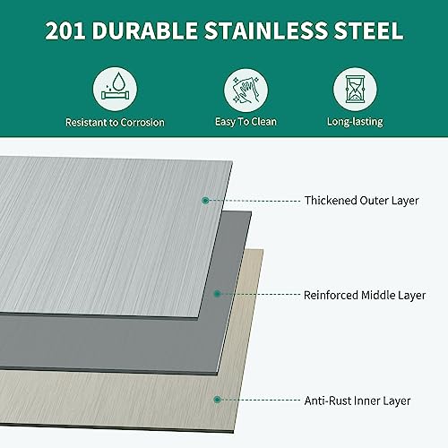 YITAHOME NSF Stainless Steel Table, 30" X 24" Work Table with Wheels, 3 Shelves Metal Prep Worktable for Home Kitchen Restaurant Garage Warehouse Outdoor