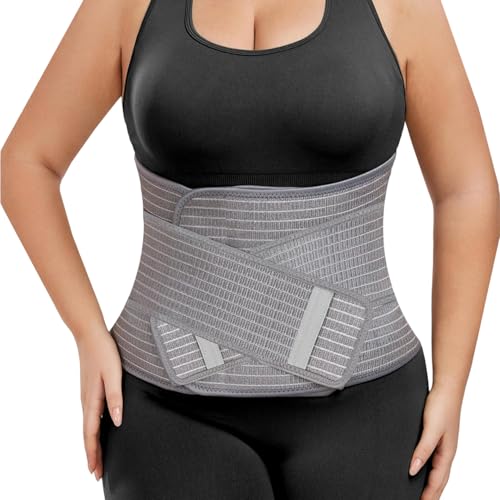 Faja postparto de compresión abdominal ajustable gris miniatura 1