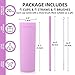 Volhoply 20oz Plastic Skinny Tumblers Bulk 10 Pack,Double Wall Tumbler with Lid and Straw,BPA Free Matte Acrylic Ice Coffee Cups With Straw,Reusable Travel Cute Mug for Party,DIY Gift(Purple,10 Set)