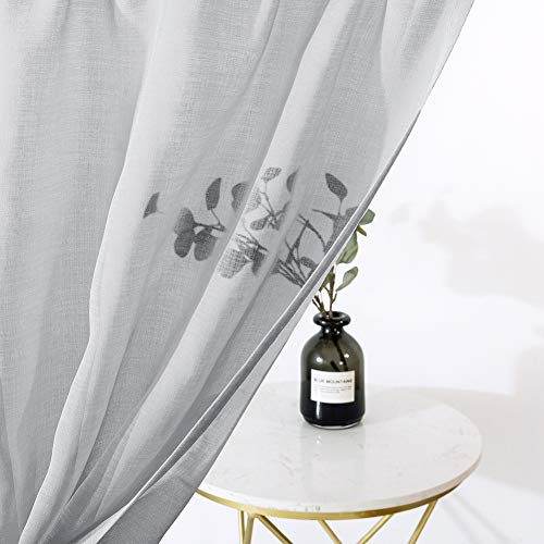 Xwtex Grey Sheer Curtains Valance Sheer Curtains Half Window Curtain For Kitchen Café Window Curtains Rod Pocket (W60 X L16, 1 Panel) #TOP2