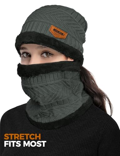 Gorro para homens e mulheres, aquecedor de pescoço, equipamento para clima frio, conjunto de present