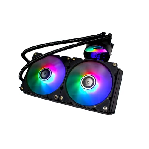 Bewinner CPU Water Cooler, 240mm Integrated Computer CPU Liquid Cooler, Dual PWM 120mm Fans, ARGB Water Cooler for 115X 1200, Supports for AM4, AM5